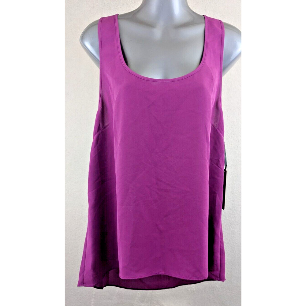 Current Affair sz M Tank Top Blouse purple high low 1262